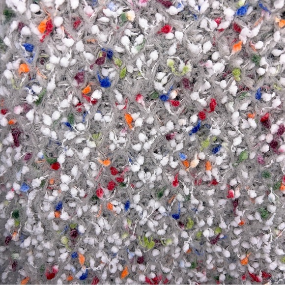 Size 6 Shein Light Grey Colorful Knit Sweater Long Sleeve Rainbow Fuzzy Knit - Picture 3 of 13